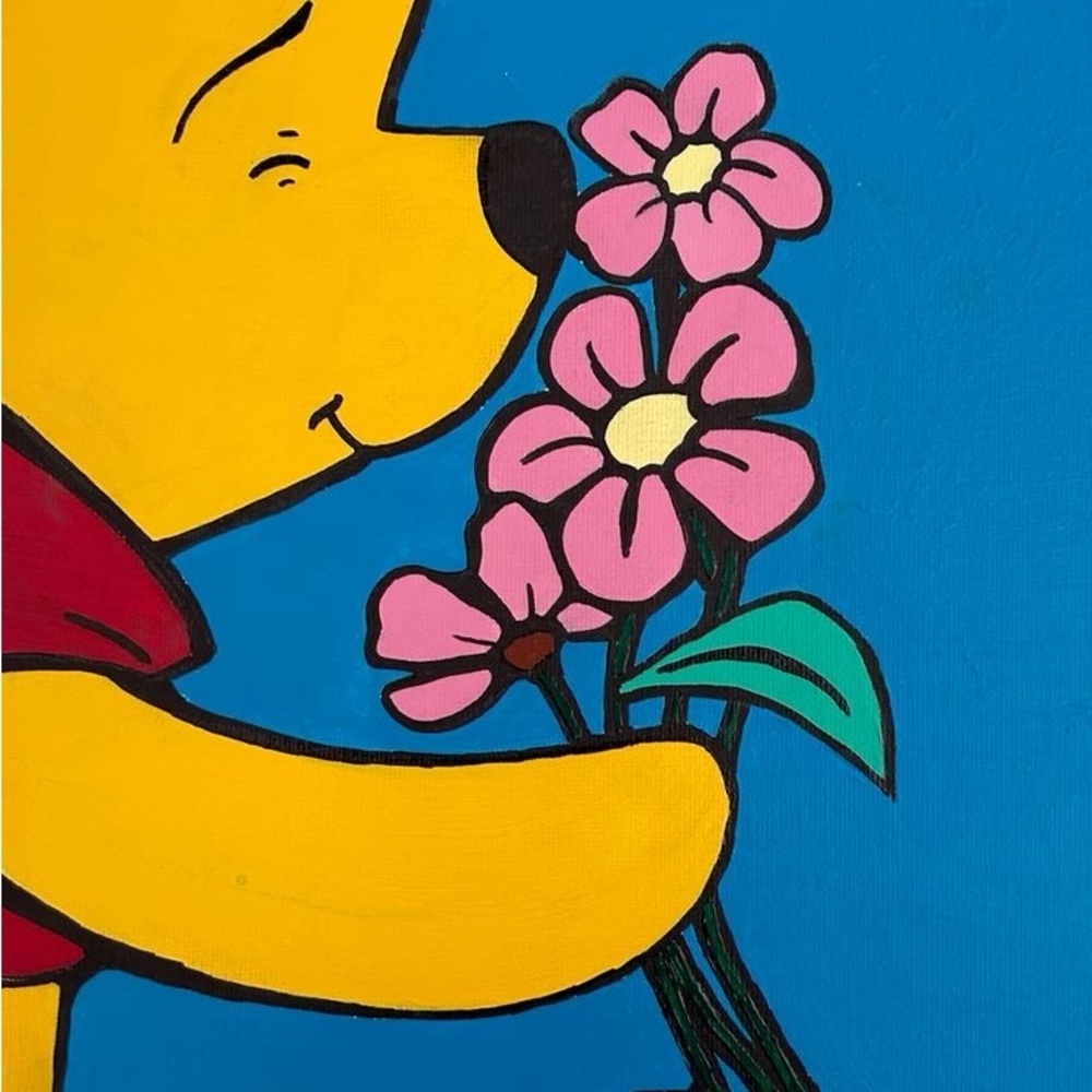 Winnie The Pooh Flower Art Painting
